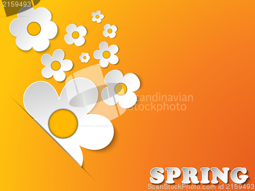 Image of Beautiful Spring White Flowers Background 