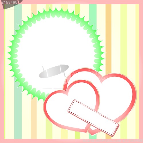 Image of Two paper hearts background, saint valentines