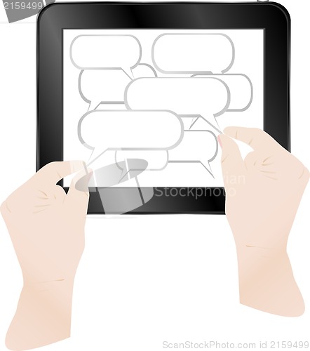 Image of Concept cloud with computer tablet pc