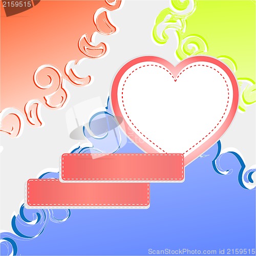 Image of Cute doodle romantic abstract background with heart