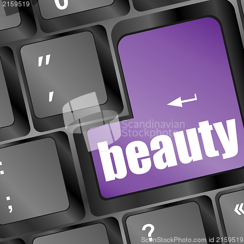 Image of Enter button with beauty word on it
