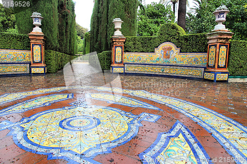 Image of Alcazar gardens in Seville