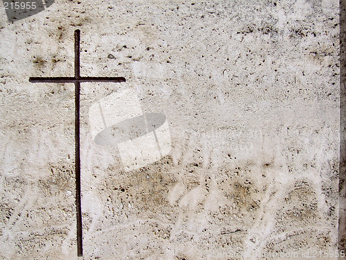 Image of Stone tomb engraved cross