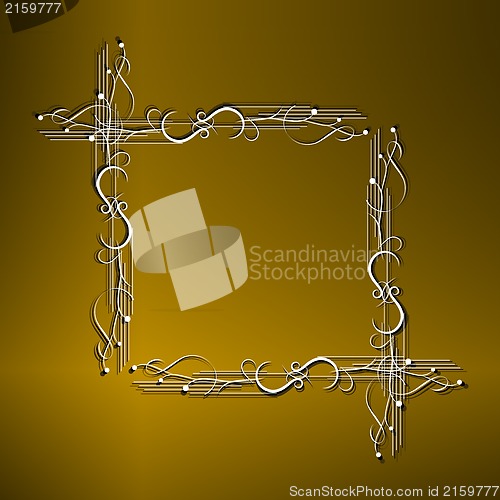 Image of Illustration the luxury gold pattern ornament borders of black background