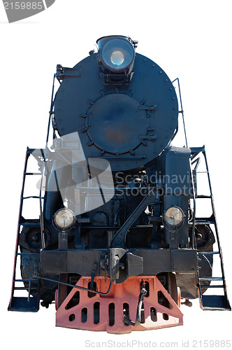 Image of Old steam locomotive, a close up