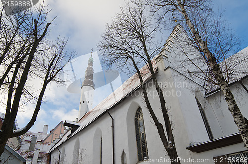 Image of The Holy Spirit Church (Puhavaimu Kirik) and the oldest clock (1