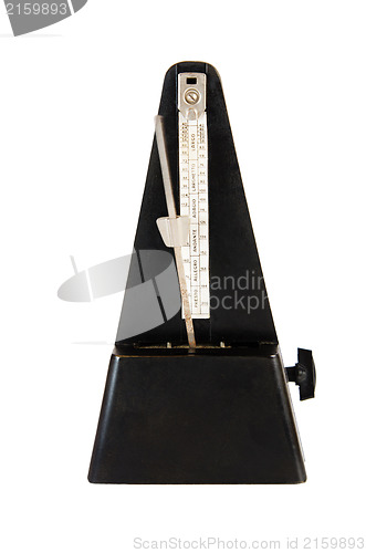 Image of Old metronome it is isolated on white