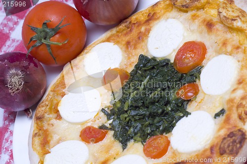 Image of pizza goat cheese and spinach