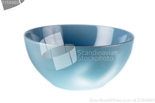 Image of Blue ceramic bowl, isolated on white 