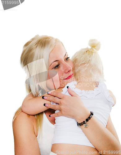 Image of Mum calms a small daughter