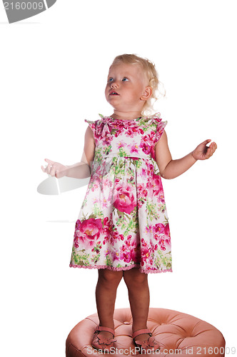 Image of Portrait of the little girl, it is isolated on white
