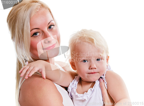 Image of beautiful young mother and her three year old daughter