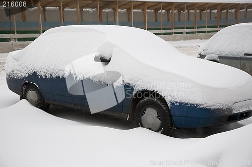 Image of Car covered snow.