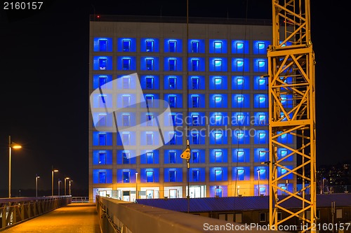 Image of Construction site of Stuttgart 21 at night