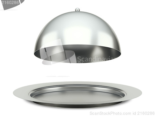 Image of dining silver cloche platter