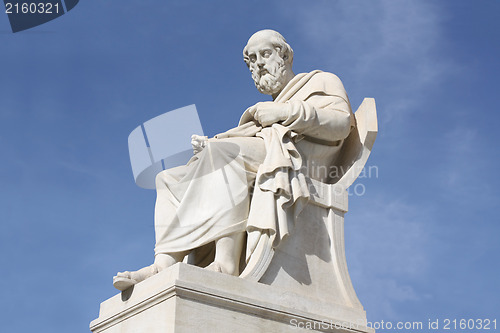 Image of Statue of philosopher Plato in Athens, Greece