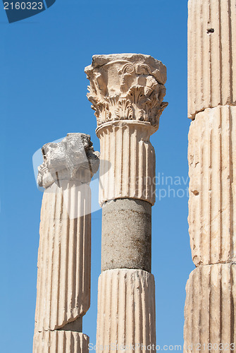 Image of Corinthian columns in ancient Ephesus, Turkey