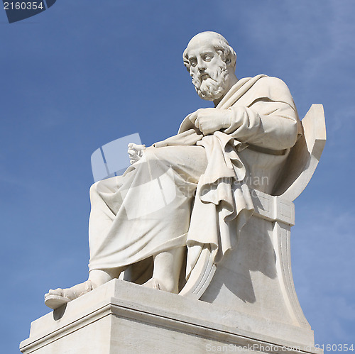 Image of Statue of philosopher Plato in Athens, Greece