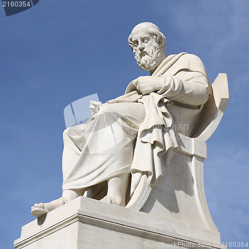 Image of Statue of philosopher Plato in Athens, Greece