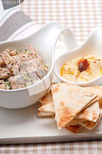 Image of chicken taboulii couscous with hummus