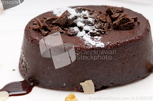 Image of fresh chocolate walnuts cake 