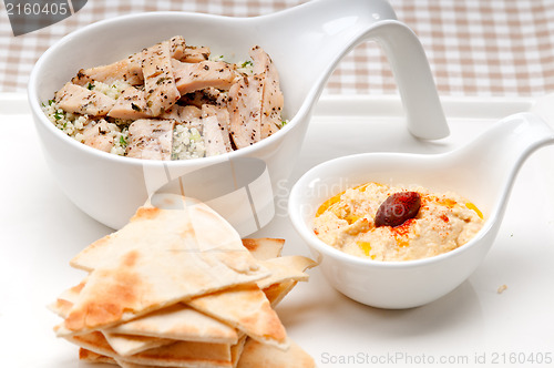 Image of chicken taboulii couscous with hummus