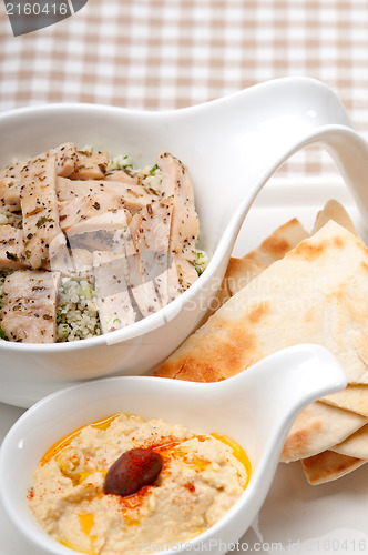 Image of chicken taboulii couscous with hummus