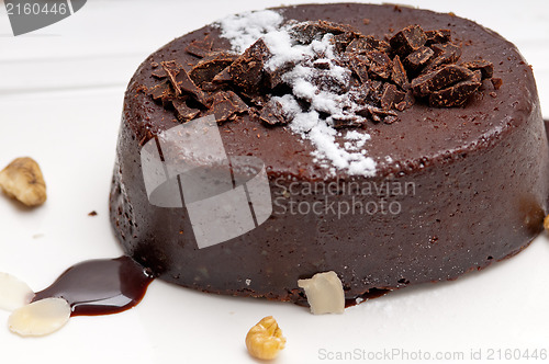 Image of fresh chocolate walnuts cake 
