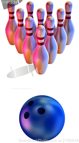 Image of Bowling ball crashing into the skittles