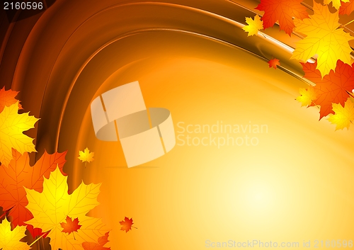 Image of Abstract autumn design with maple leaves