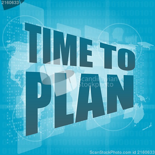 Image of illustration of touch screen with time to plan words