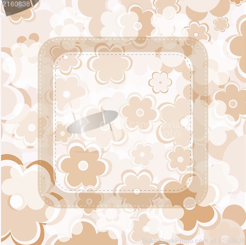 Image of retro old flowers on vintage background pattern