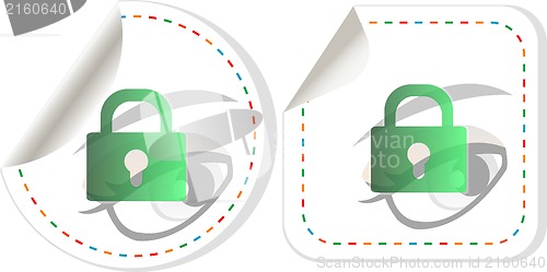 Image of lock and eyes sign - business icon set