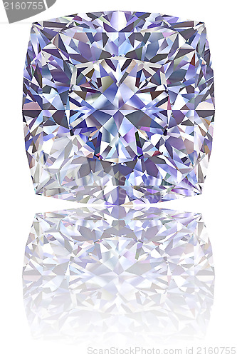 Image of Square shaped diamond on glossy white