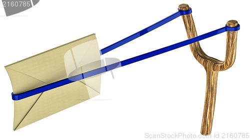 Image of letter and slingshot