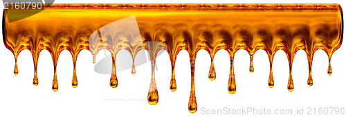 Image of dripping and splash golden honey or caramel