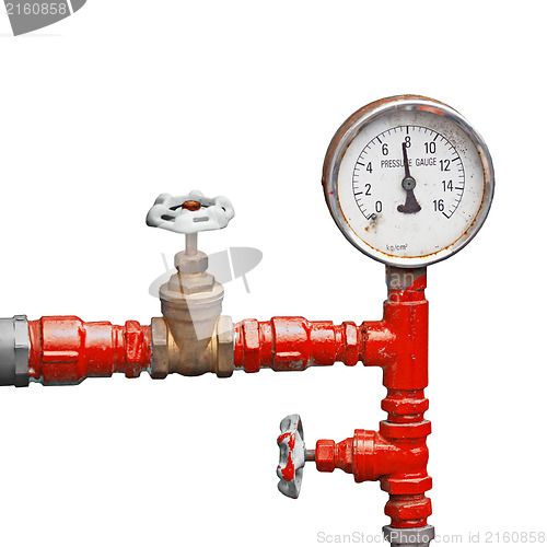 Image of Old pipes and valves - high pressure supply