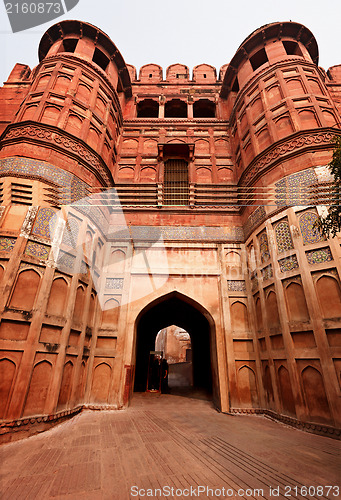 Image of Red Agra ford main entrance, India