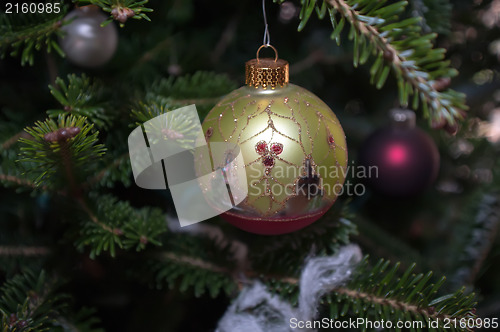 Image of christmas toy decoration on christmas tree