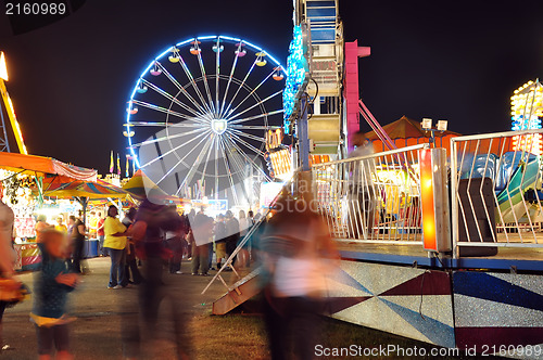 Image of Ferris wheel in a summer night