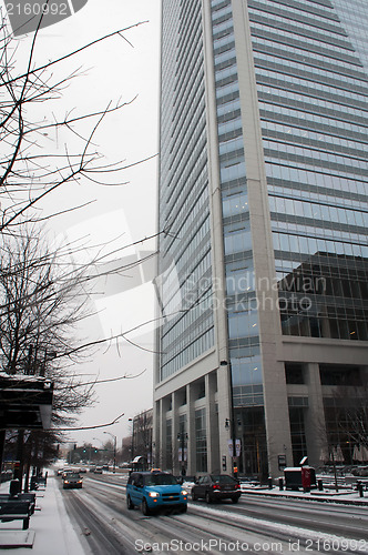 Image of winter scenery on city streets