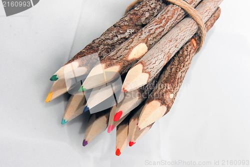 Image of wooden multi colored pensils