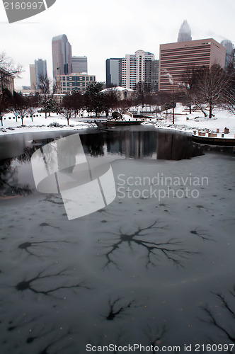 Image of Charlotte skyline in snow