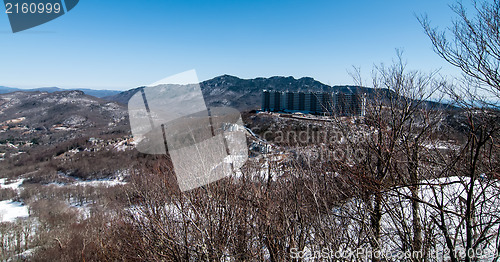 Image of blue ridge mountains landscape in snow