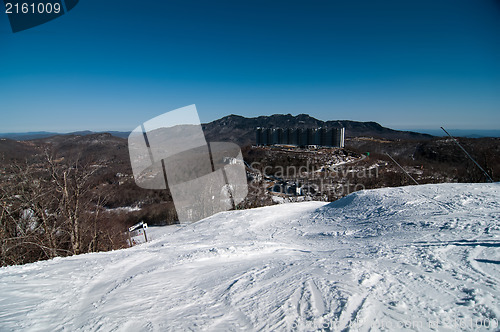 Image of blue ridge mountains landscape in snow