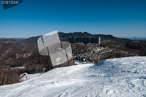 Image of blue ridge mountains landscape in snow