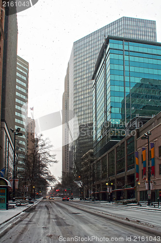 Image of winter scenery on city streets