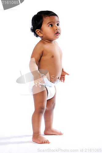 Image of Cute baby toddler standing