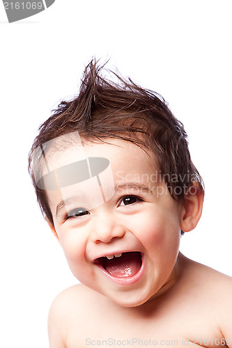 Image of Happy cute laughing toddler boy