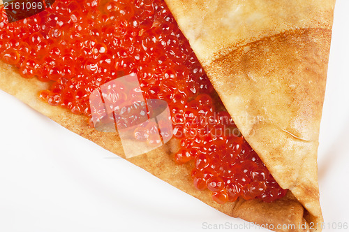 Image of Pancake with red caviar